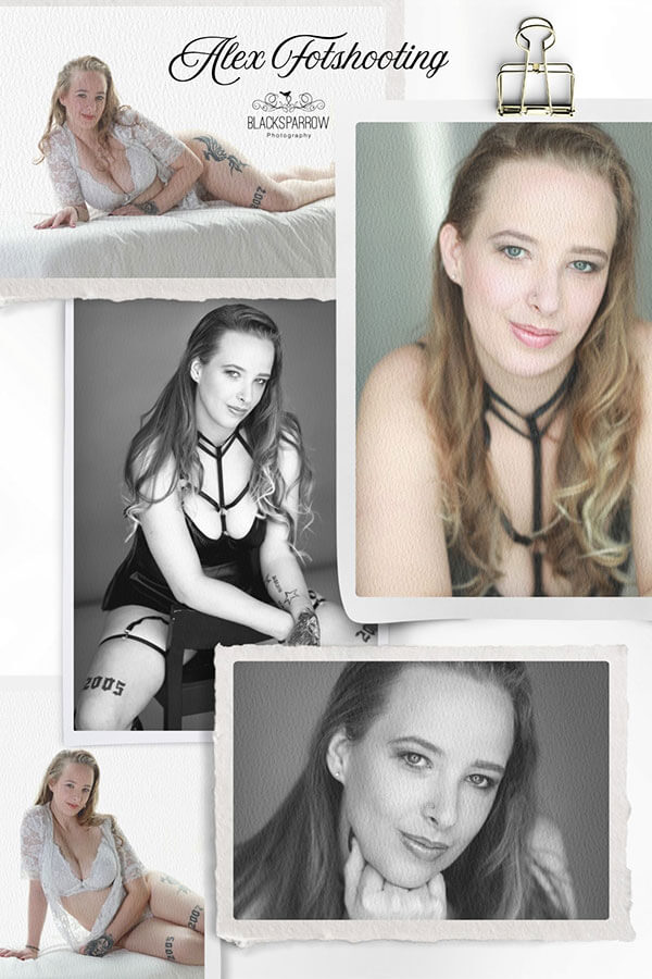 Collage aus fünf Bildern von Alex Fotoshooting